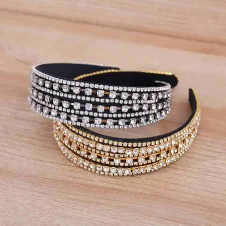 Tedhair Diamond Crystal Beaded Headband Glitter Hairband Hair Accessories for Women Girls Party Supplies