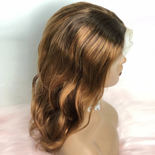 Tedhair 18-24 Inches 13"x4" Body Wave Lace Frontal Wig 150% Density-100% Human Hair