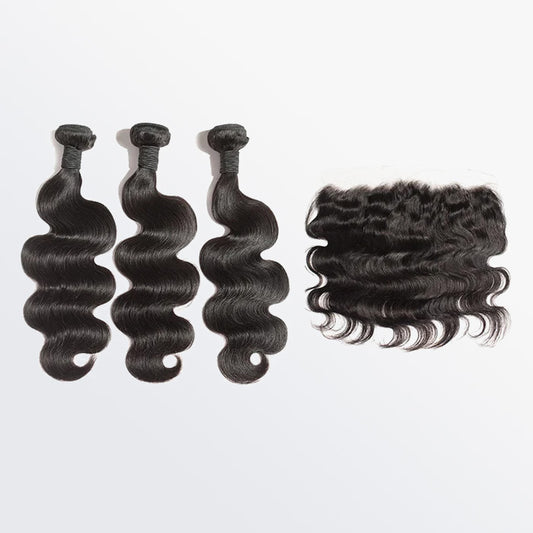 TedHair 14''/14''/16'' 3 Bundles Body Wave Virgin Hair 300g With 14'' 13*4 Body Wave Frontal