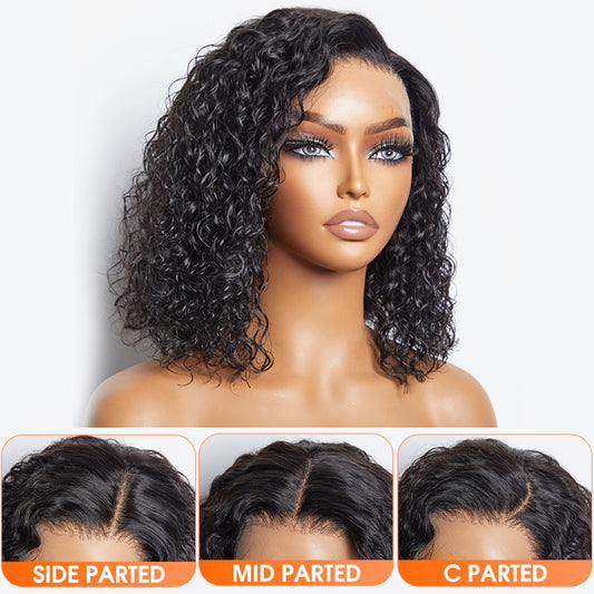 TedHair 150% Density 13x4 Pre-Plucked Lace Frontal Bob Wig Water Wave
