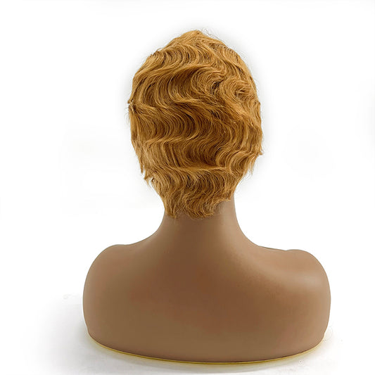 TedHair 6 Inches Vintage Honey Blonde Finger Wave Glueless BOB Wig
