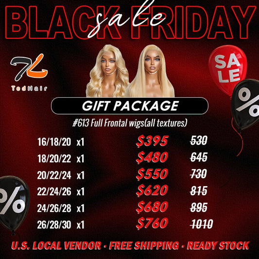 2025 Black Friday Package Deal|#613 Full Frontal Wigs $395-$760