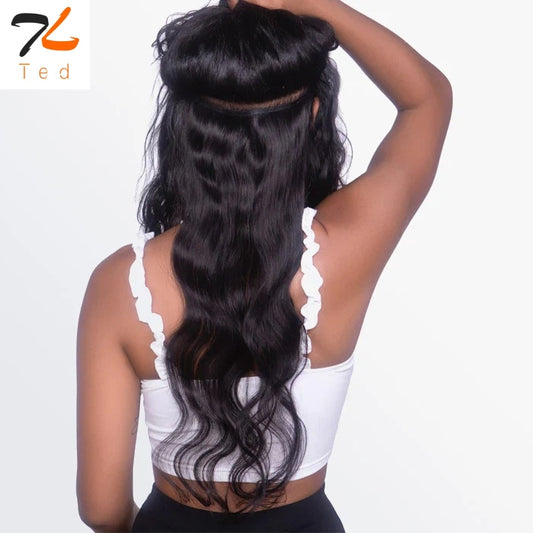 T TED 18-22 Inches Body Wavy Seamless Clip Ins