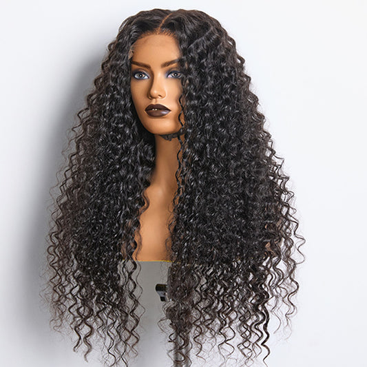 TedHair 18-26inch #1B Deep Wavy 5x5 HD Front Lace Wig 180% Density