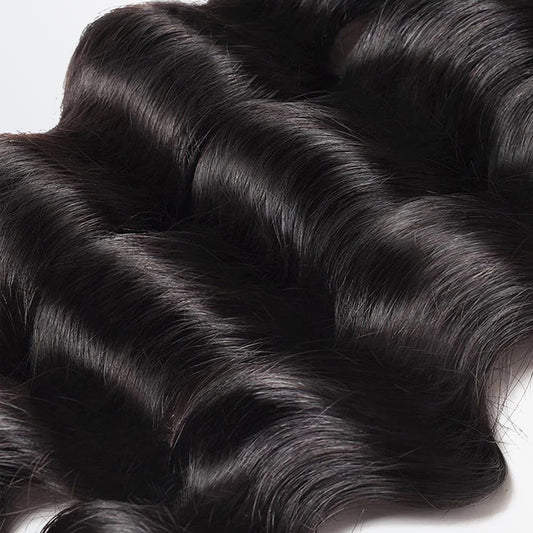 TedHair 14-26 Inch Loose Deep Virgin Brazilian Hair #1B Natural Black