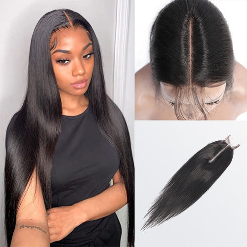 TedHair 14-20 Inches 2" x 6" Upgrade Straight HD Lace Closure #1B Natural Black