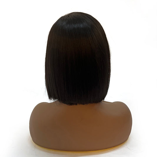 TedHair 8 Inches Double Drawn Blunt Cut 13x4 Asymmetrical Bob Wig