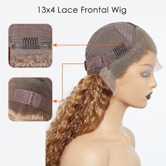 TedHair 150% Density 13x4 Pre-Plucked Lace Frontal Wig Water Wave