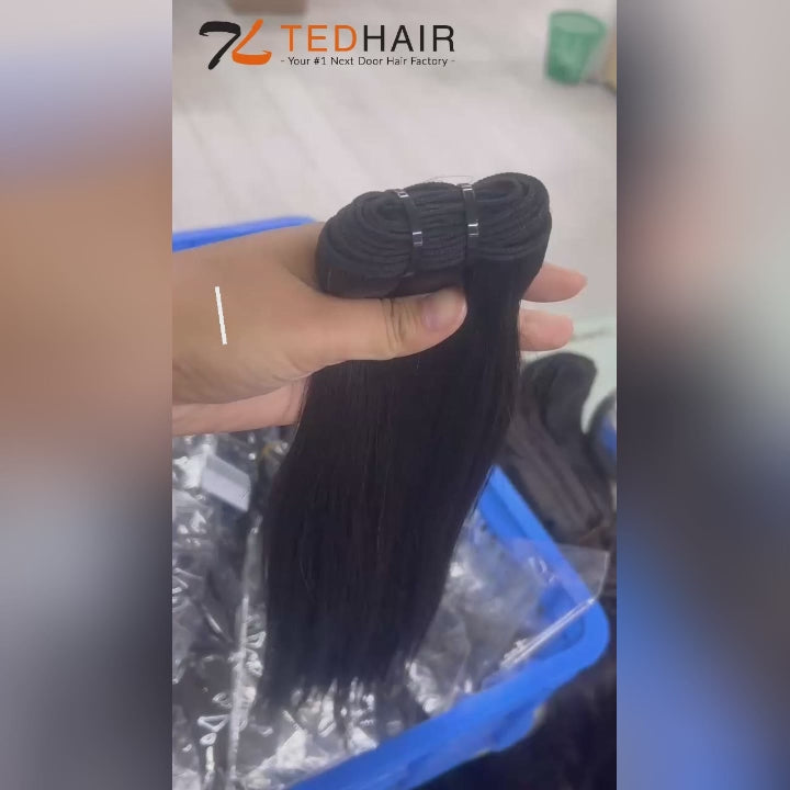TedHair 14-30 Inches Raw Vietnam Hair Bundles Straight #1B Natural Black