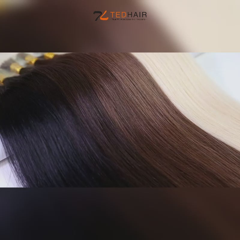 Tedhair I Tip Hair Extensions Natural Remy Human Hair (#4 Chocolate Brown)